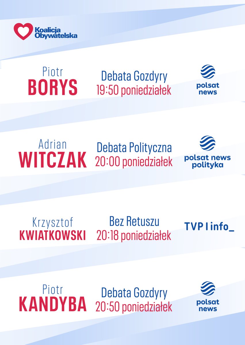 #KOwMediach (24 listopada)
<a href="/piotr_borys/">Piotr Borys</a> <a href="/adrian_witczak/">Adrian Witczak</a> <a href="/Kwiatkowski2011/">Krzysztof Kwiatkowski</a> <a href="/KandybaPiotr/">Piotr Kandyba Poseł na Sejm RP</a>