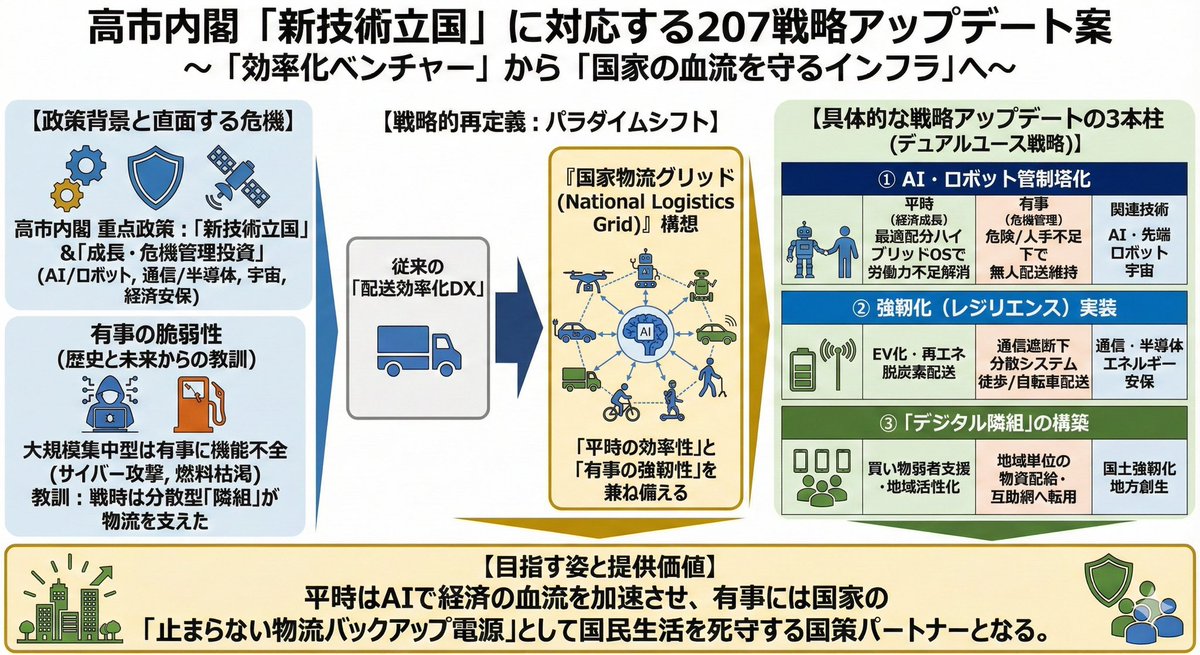 高市内閣が出した「国家戦略技術」に関わる領域が物流DXのベンチャー文脈であるとするとこの辺。