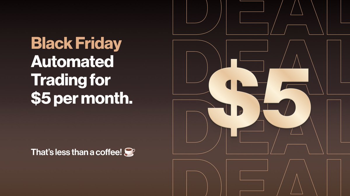 Black Friday: 88% off automated trading

Get full access to trading automation, unlimited backtesting, AI trading copilot and more. All for just $5/month.

That’s less than your coffee! ☕ This is the lowest price you’ll see, don’t miss this ‣ composer.trade