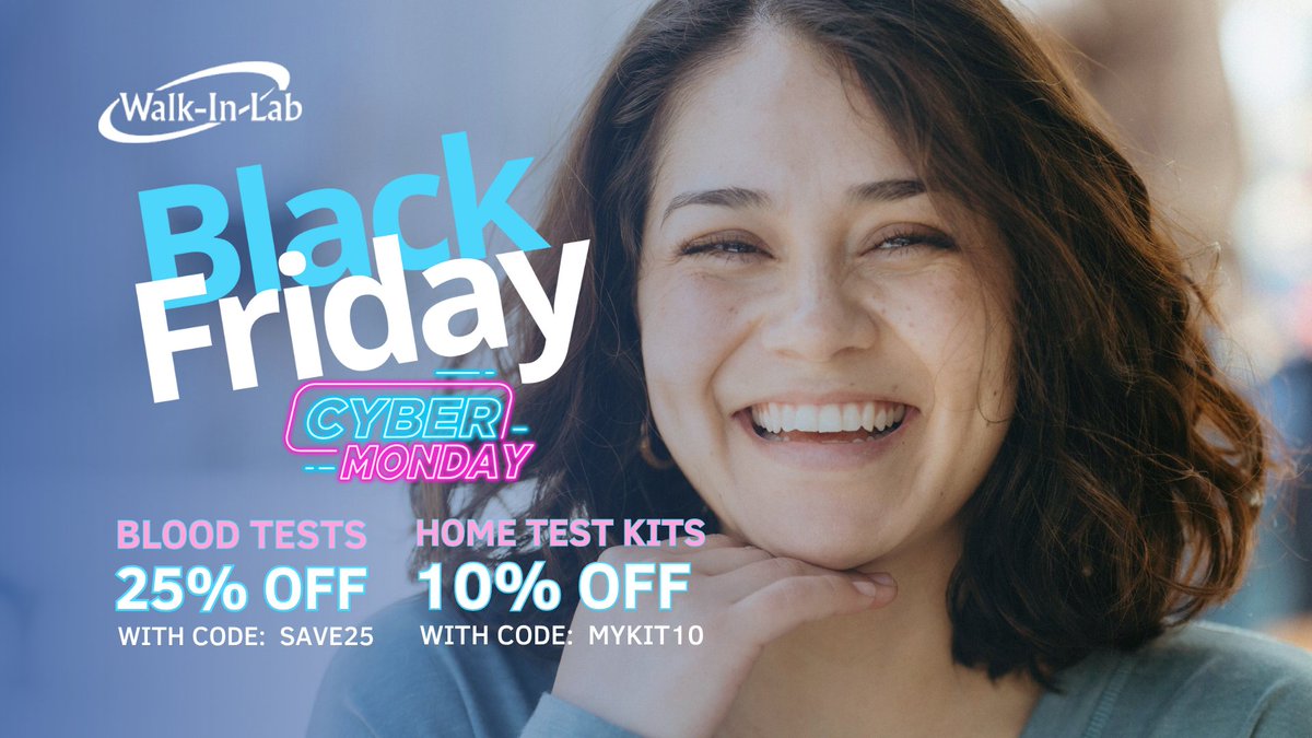 walkinlab's tweet image. Still recovering from Thanksgiving?
Good news — #BlackFriday Weekend continues! 🎉
That means you STILL get:
✨ 25% off Lab Tests
✨ 10% off Home Test Kits

Perfect for anyone using FSA/HSA before the year ends.
Shop while it lasts 👉 #labtests sales.walkinlab.com/black-friday-s…