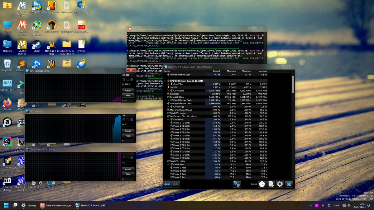 ReimuNotMoe's tweet image. 重新涂了硅脂，又能跑上50W TDP了