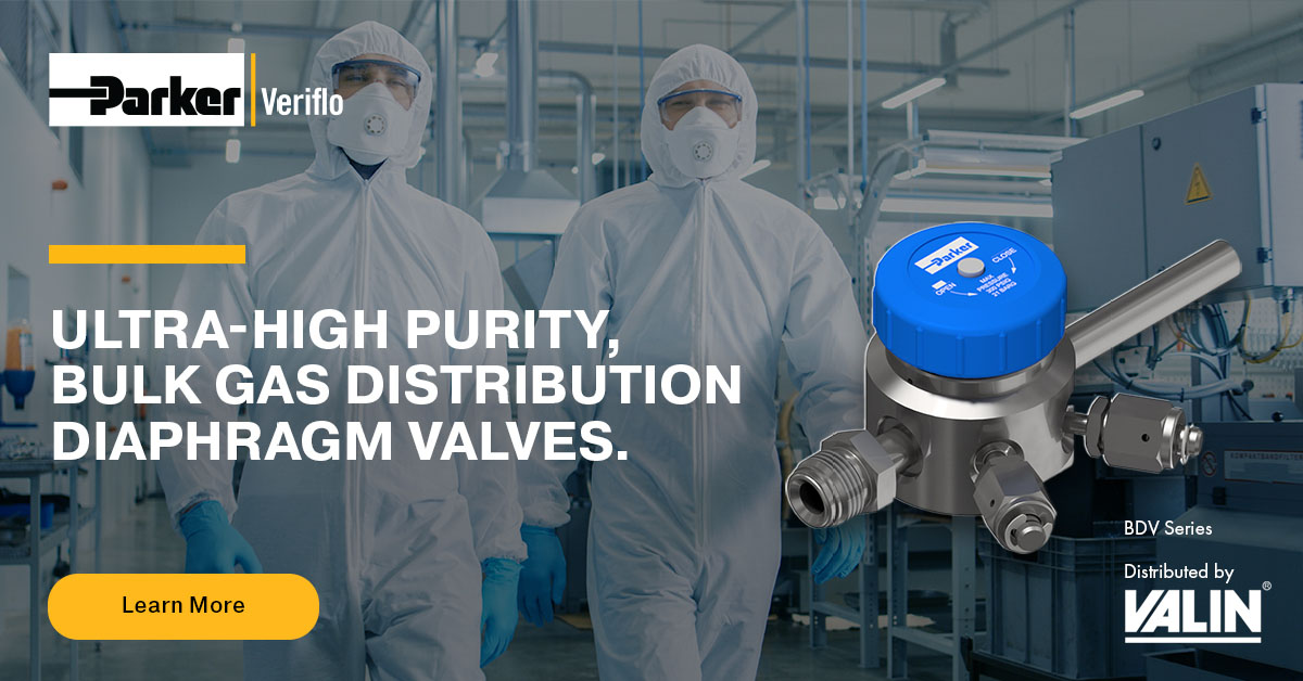 ValinCorp's tweet image. Parker Veriflo’s BDV Series: Reliable Control for Bulk Gas Distribution. 

Learn about the 4 key benefits of using Bulk Diaphragm Valves (BDV) in Semiconductor Gas Delivery below. 

⭐ okt.to/BoFle3

#semiconductor #gasdistribution #diaphragmvalve

@ParkerProcess