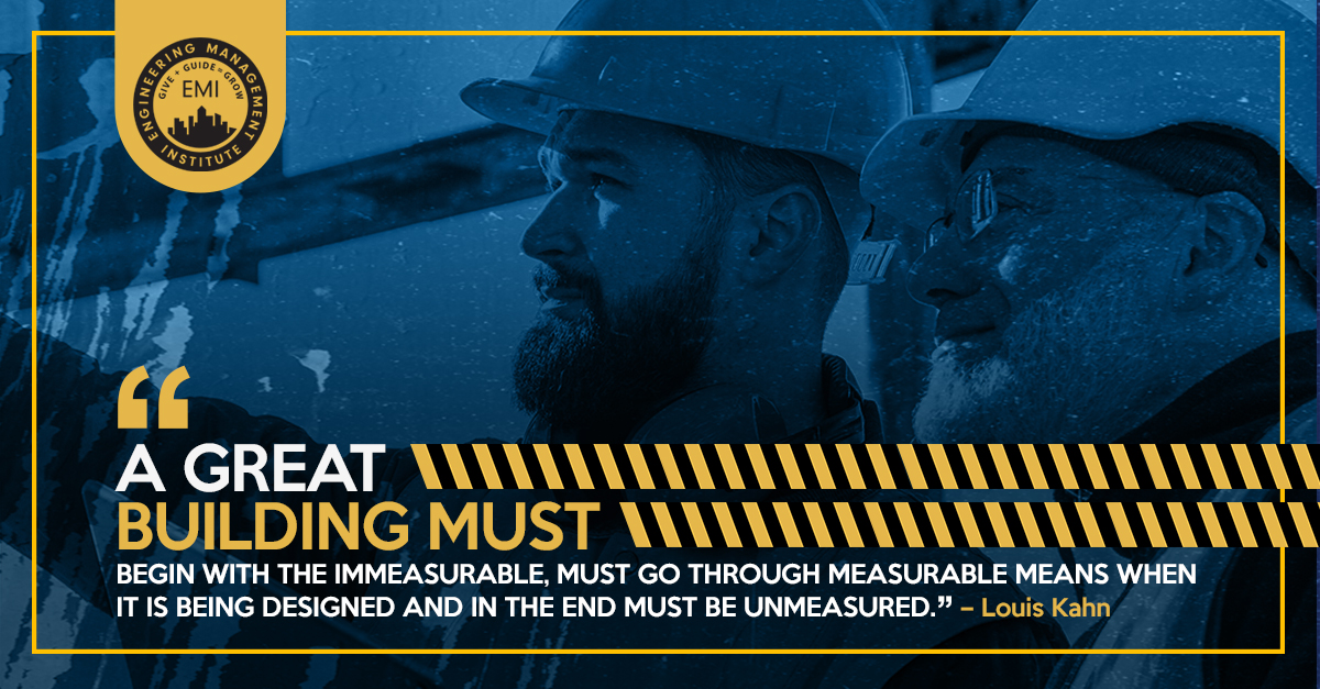 💥 Monday Motivation: Great projects start with vision, not just schedules and metrics. “A great building must begin with the immeasurable, and end unmeasured.” ~ Louis Kahn. Lead with purpose this week. #AECLeadership #MotivationMonday #ProjectManagement