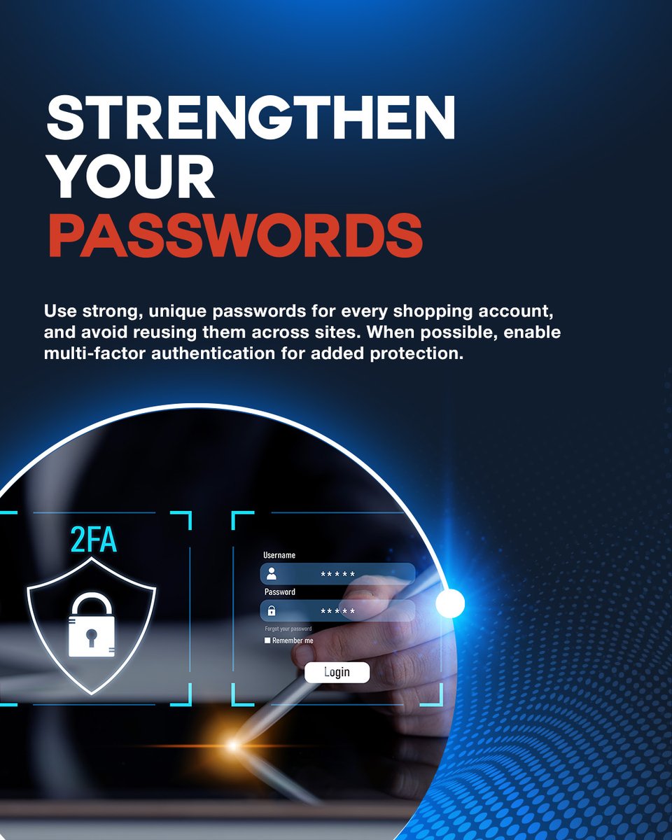 QuickStartIntel's tweet image. As holiday online shopping picks up, so do online threats!

Stay safe: shop on trusted HTTPS sites, use secure payment methods, avoid suspicious links, and strengthen your passwords

🔗Learn more about our Cybersecurity Bootcamp: ow.ly/AorT50Xu9r1

#OnlineShoppingSafety