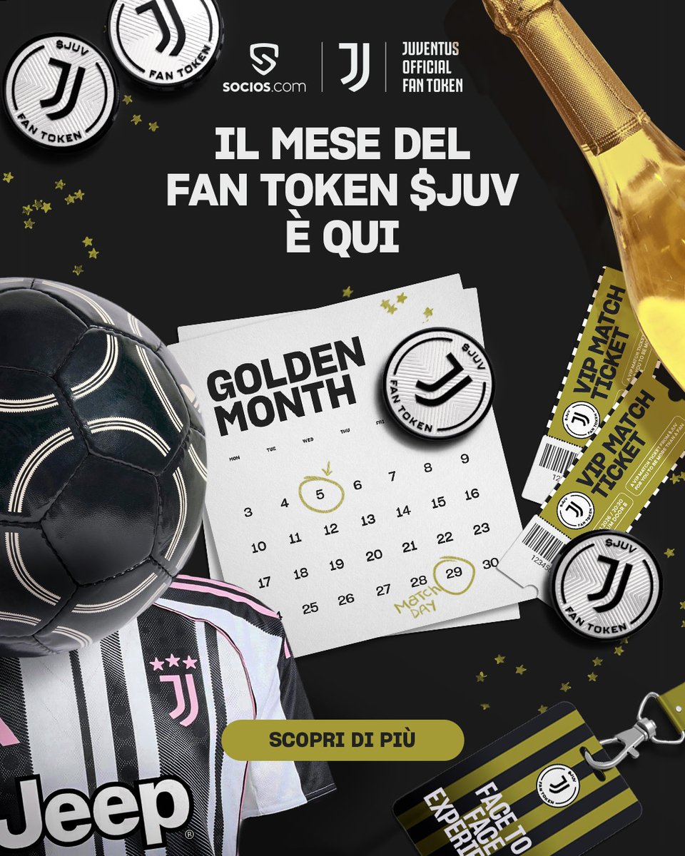 juventusfc's tweet image. Essere vicini alla Juventus significa viverla, non solo guardarla.

Questo mese, $JUV su @socios ti porta ancora più dentro il mondo bianconero.

𝑩𝒊𝒂𝒏𝒄𝒐𝒏𝒆𝒓𝒊, è il momento di scartare le vostre ricompense.

🗞️➡️ juve.it/FanTokenSocios