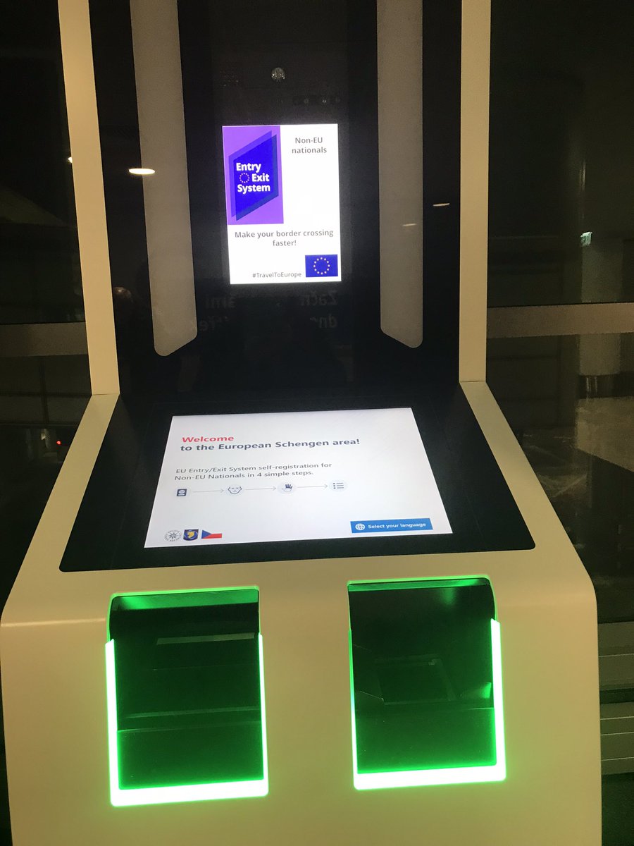 RisingJana's tweet image. Biometric border control, to protect our “Schengen area” in Prague.
