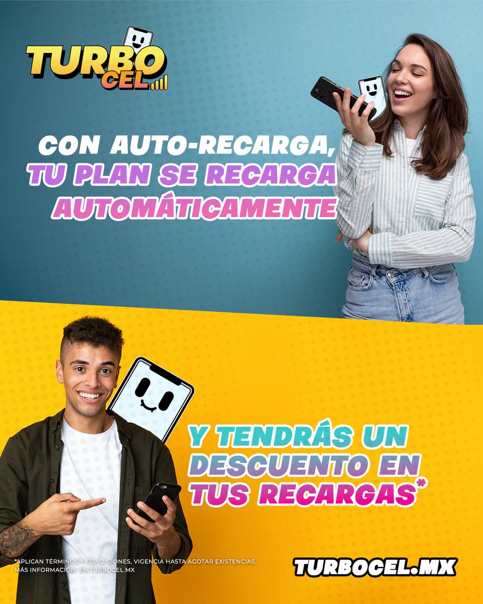 TurboCel_mx's tweet image. 😎 Olvídate de los recordatorios, con la auto-recarga tu plan se renovará en automático para hacerte todo más fácil. 😉

Descarga tu App aquí qrco.de/beJxpB y activa ya tu auto-recarga 🤩

#TurboCel #AutoRecarga #Telefonia #Ahorro