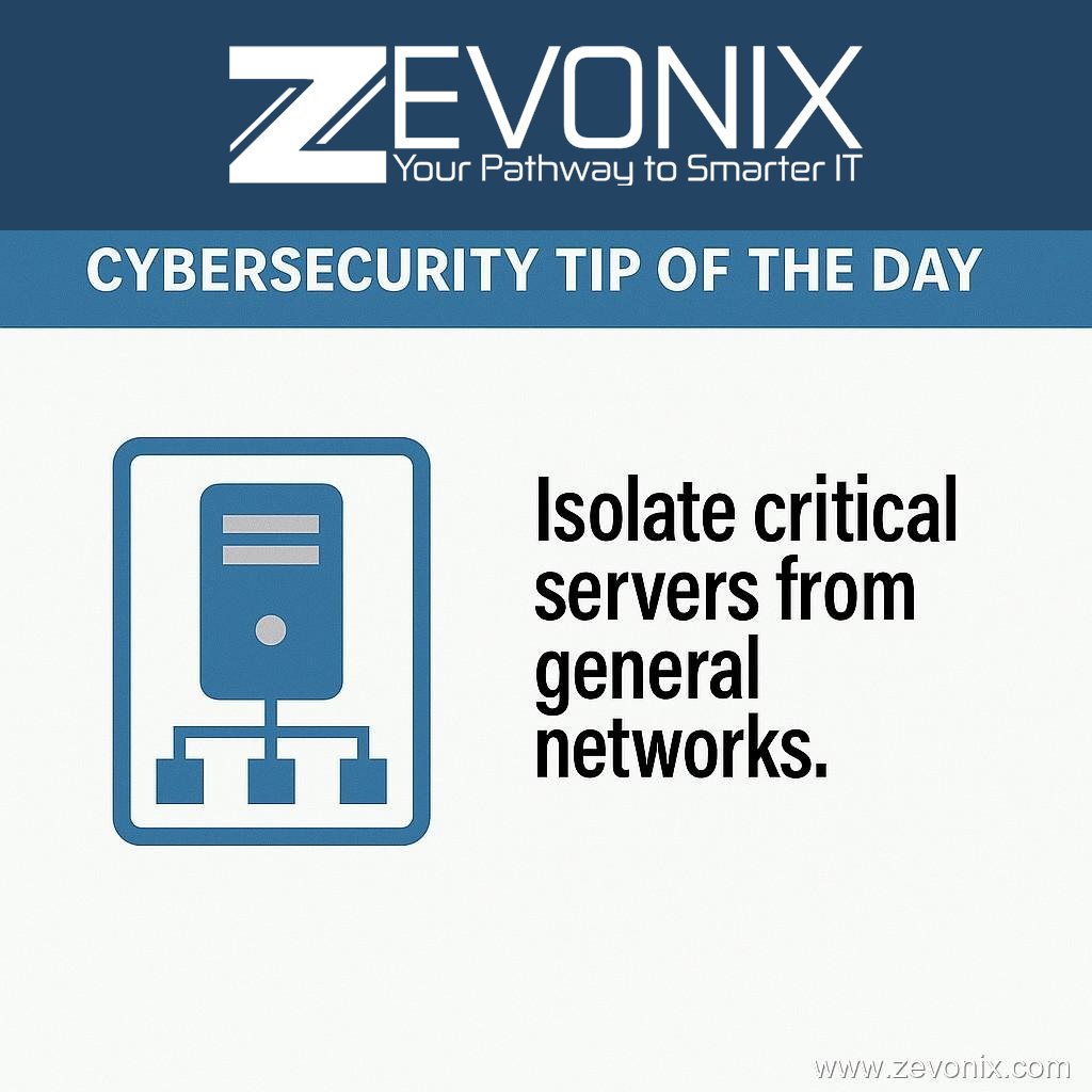 Zevonix_IT's tweet image. 🖥️ Critical servers = critical protection.
🔒 Isolate them from general networks to reduce the risk of breaches and unauthorized access.
👉 zurl.co/dIqlU

#CyberSecurity #NetworkSecurity #DataProtection #Zevonix