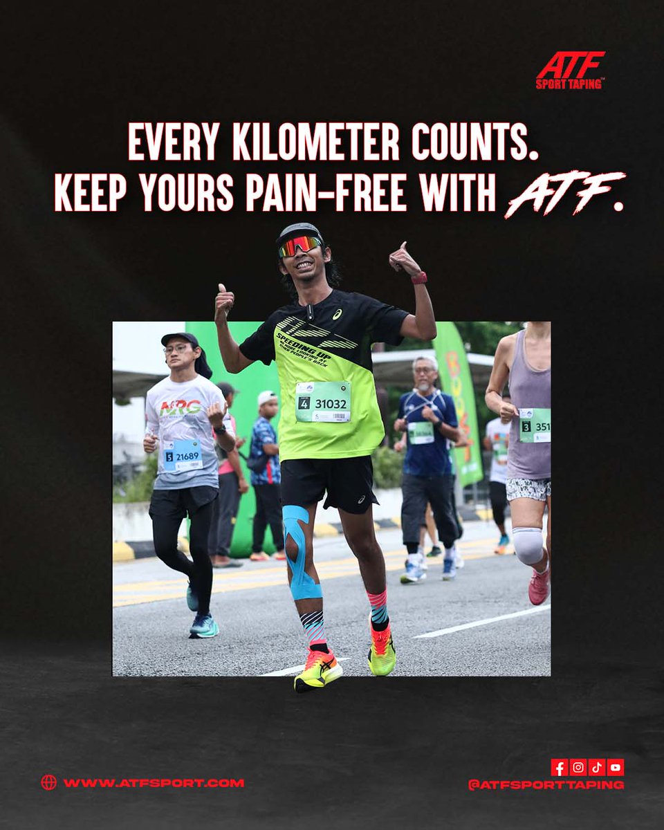Why does pain hit faster on long runs? 🏃‍♂️💥

• Muscles + joints lose stability
• Repetitive impact with no support
• No early prevention

Tape up with ATF Sport Taping for better support and pain-free miles.

#ATFSportTaping