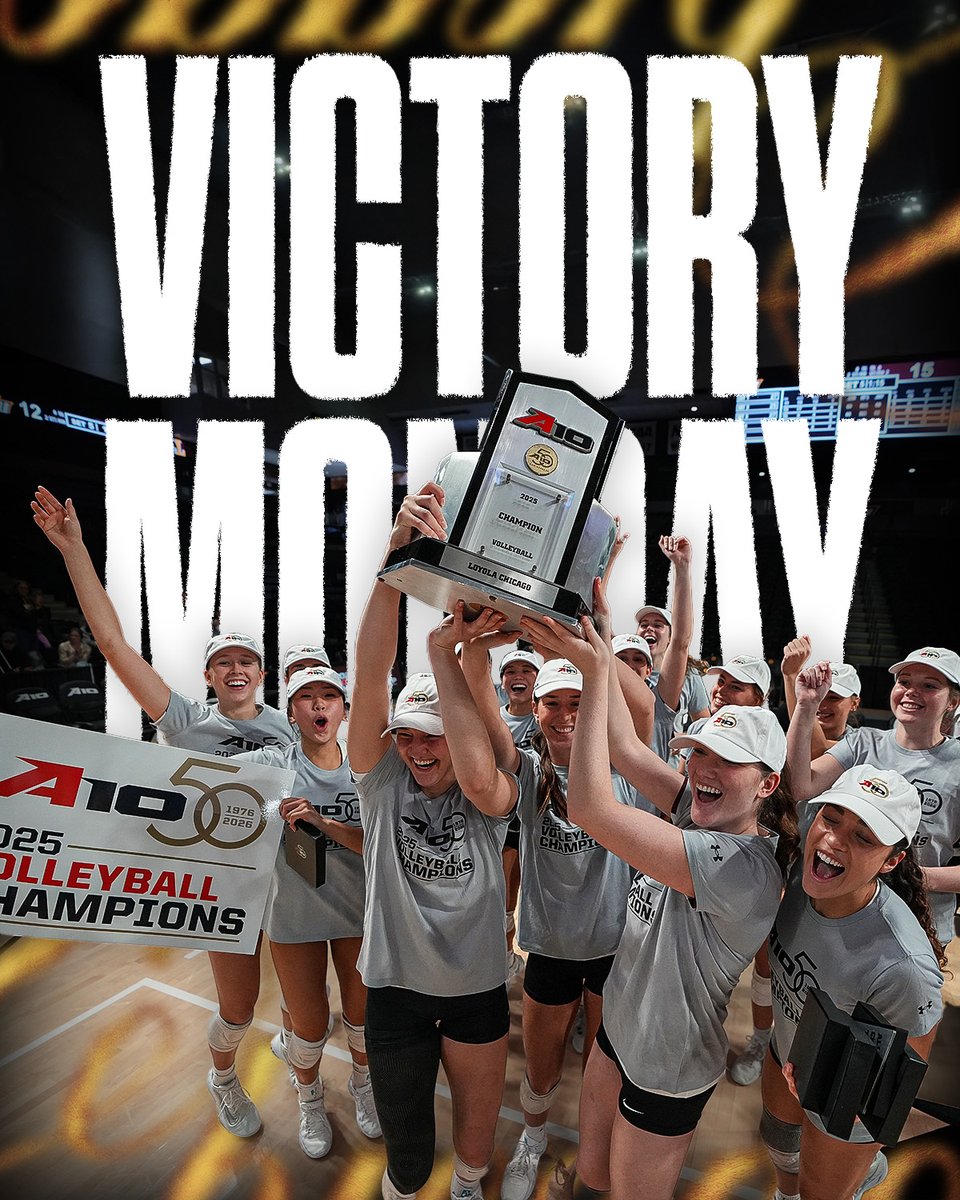 LoyolaRamblers's tweet photo. The back to back champs do whatever they want 🏆🏆 #VictoryMonday https://t.co/s8AQzpxn3n