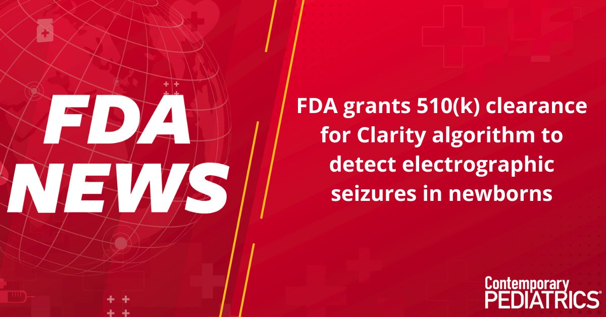 Today, the #FDA granted 510(k) clearance to CeriBell Inc.'s AI-powered point-of-care Clarity algorithm to detect electrographic #seizures in #newborns.

DETAILS: hubs.ly/Q03VFqk80