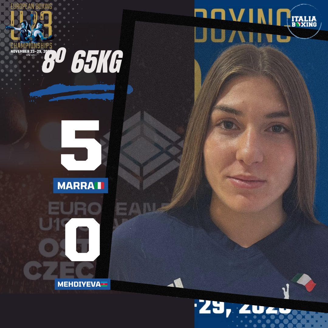 FPIBoxe's tweet image. 🥊 🇪🇺 🏆 Euro U23 Boxing Championships 2025 
🏟️ Budapest 🇭🇺 Bok Sports Hall - 23-29 Nov.

🥊 Result match Day 2 Itaboxing 2ª Session- 24/11 

🥊 8º65 Kg F - Marra vs Mahdiyeva 🇦🇿5-0

🥊🇮🇹 Inarrestabile  🔥Valentina  

#Itaboxing #Boxing #Boxer #Pugilato #boxeo