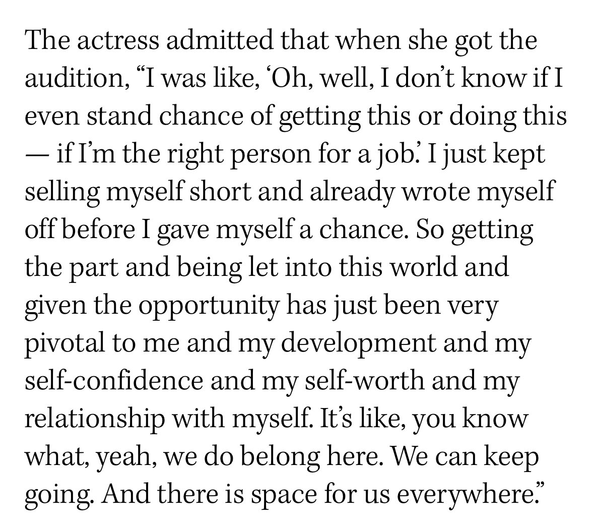 Whitney Peak did not think she would even get the audition- let alone get the role of Lenore Dove Baird. I am so glad the casting directors saw what we all see in her.