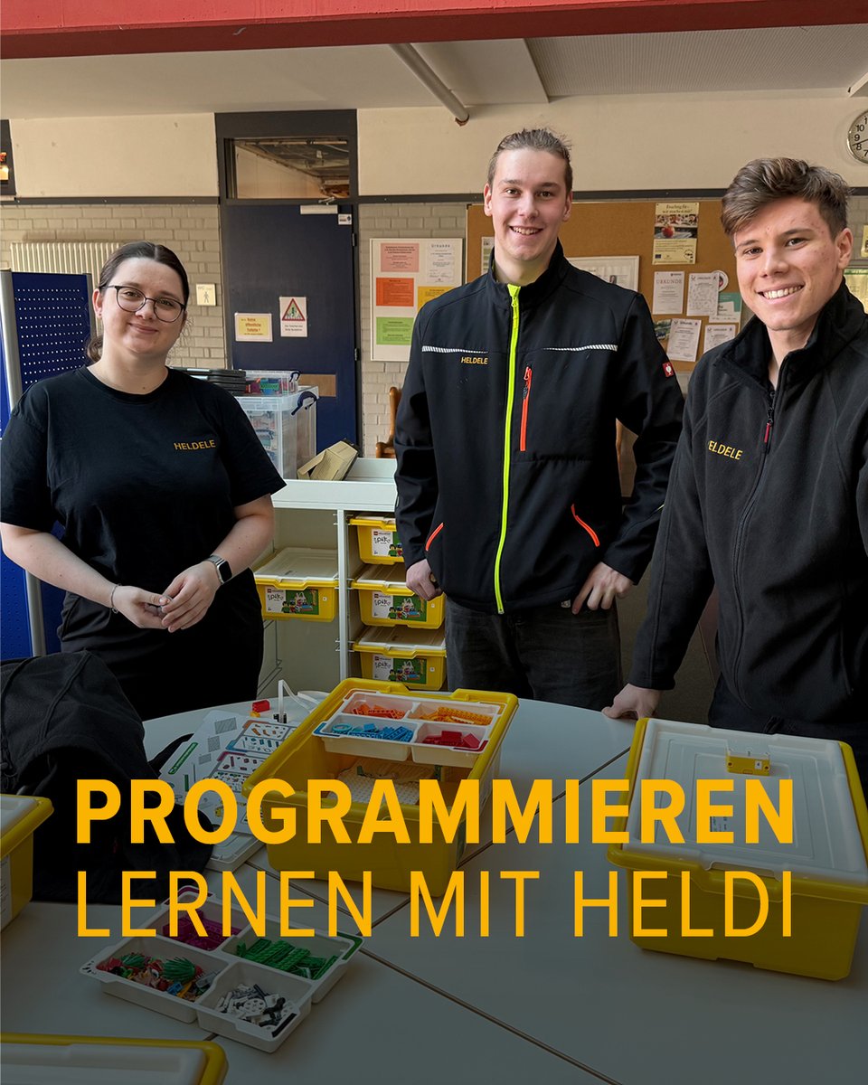 HELDI-Kooperation an der Geschwister-Scholl-Schule in Süßen! 🚀🤖

Jeden Donnerstag sollen zwei unserer IT-Azubis eine Nachmittags-AG unterstützen und bereiten so die Kids der 4. Klasse auf den Lego Spike Essential Wettbewerb vor. 🧩💡
#HELDI #Heldele #HELDELEStiftung