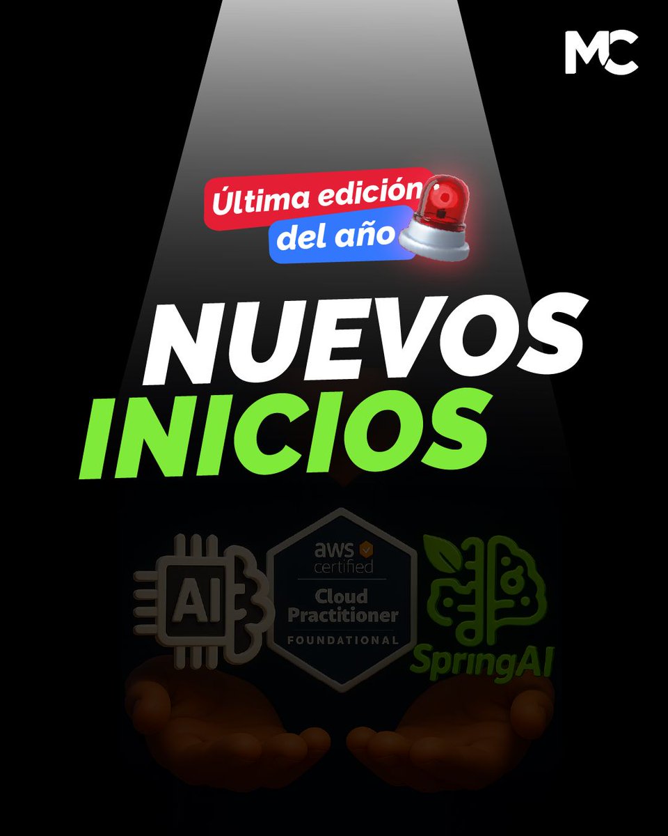 mitocode's tweet image. Aprende tecnologías de alta demanda laboral y no pierdas más oportunidades.

✅ Spring AI Developer
buff.ly/H8kDgIW

✅ AWS Cloud Practitioner
buff.ly/g1d8BlV

✅ IA para Developers
buff.ly/7QCkvqy
.
#mitocode #programador #programacion #tecnologia #ia