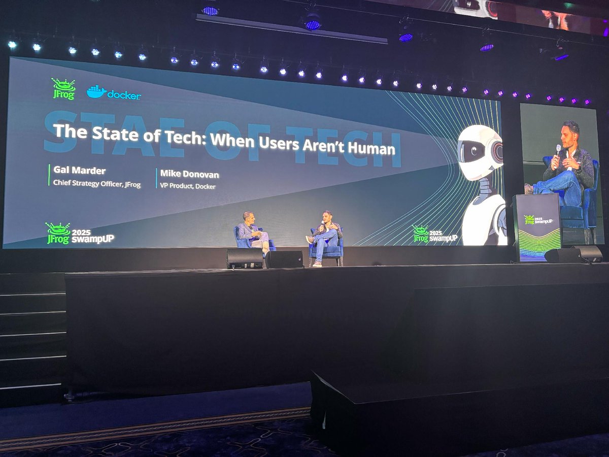 Docker's tweet image. 4 trends from SwampUP Berlin shaping software supply chain security:

- Attacks are scaling
- Governance is essential
- Securing agentic apps with MCP
- Starting with verified components

Do you agree? See why → bit.ly/3KghGHL

#Docker #Security #DevSecOps #MCP #SwampUP…