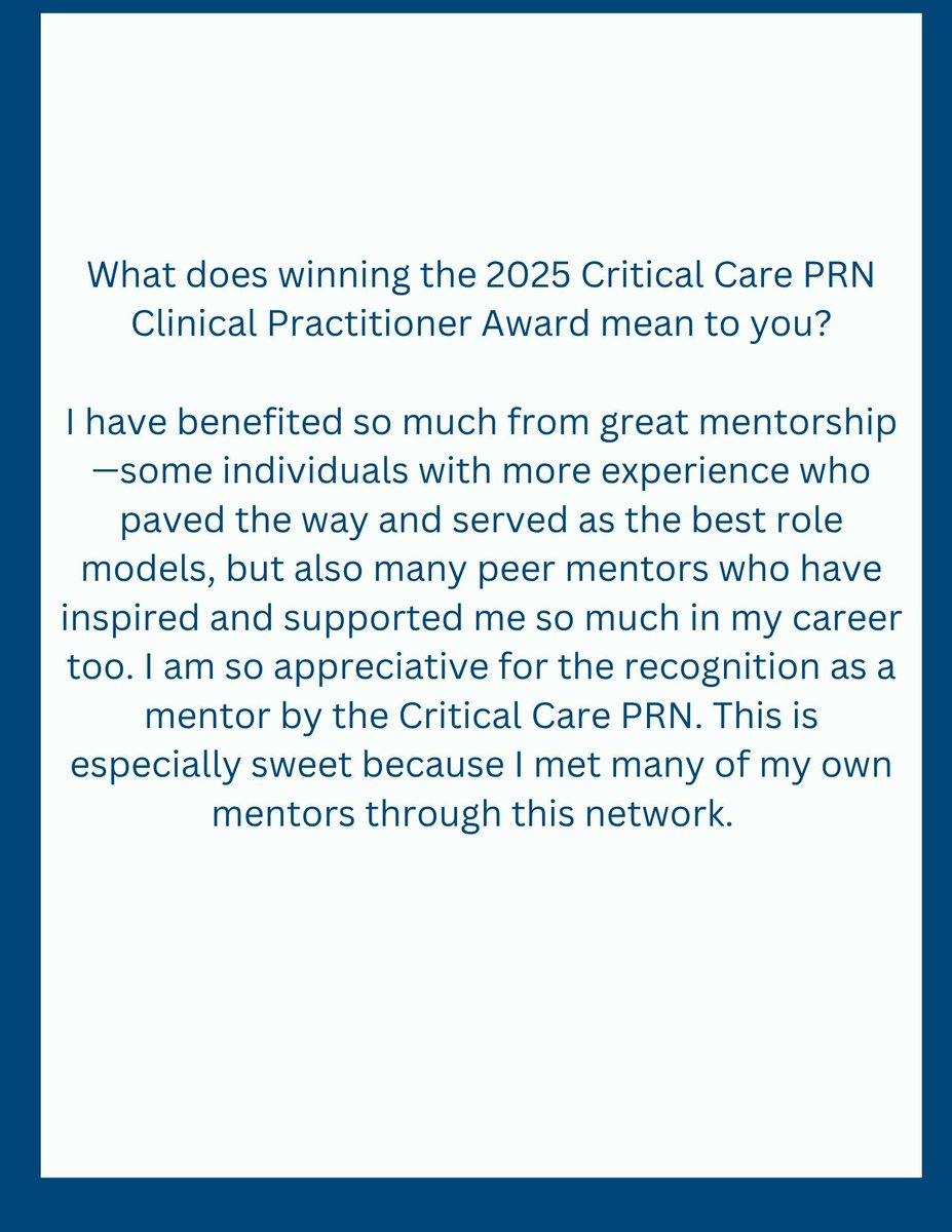 accpcritprn's tweet photo. Today we’re spotlighting this year’s Critical Care PRN Mentor of the Year Award recipient, Dr. Mojdeh Heavner! Learn more about her role, hobbies, and what receiving this award means to her! #critPRN https://t.co/3FXK3R8s1D
