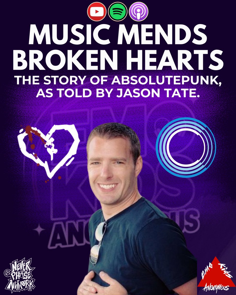 EmoKidsAnonPod's tweet image. New episode out now! This week we’re joined by Jason Tate, founder of absolutepunk and chorus.fm. This one was VERY special to me. Jason led me to nearly every one of my favorite bands.

Available wherever you get your pods.