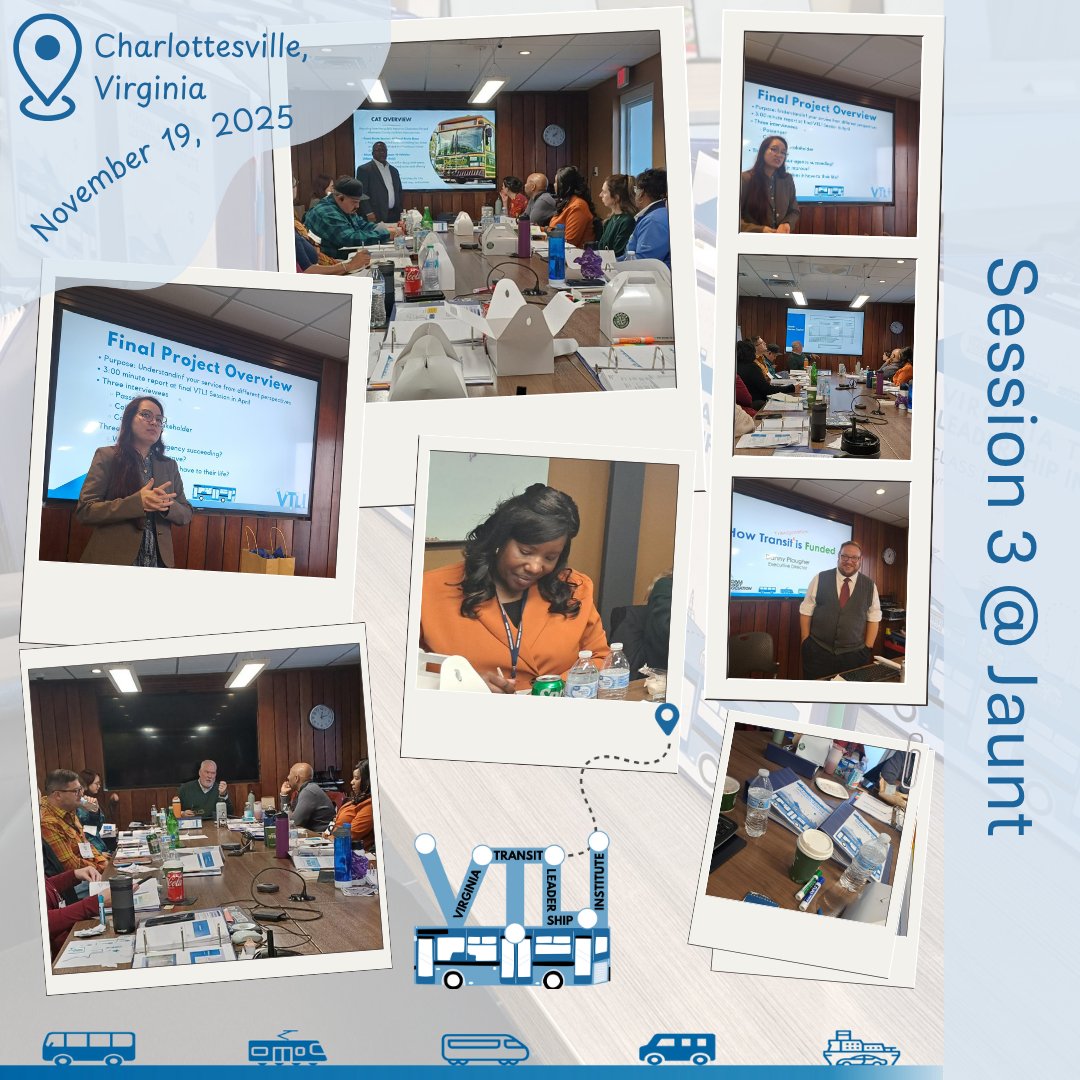 VaTransitAssoc's tweet image. Our #VTLI fellows have been busy! Jaunt hosted our November session &amp;amp; OmniRide hosted our October session. With lots of #transit speakers &amp;amp; facilities to enjoy, we&apos;re eager to take a holiday break!

We encourage our fellows to share their favorite parts of #VTLIAdventures!