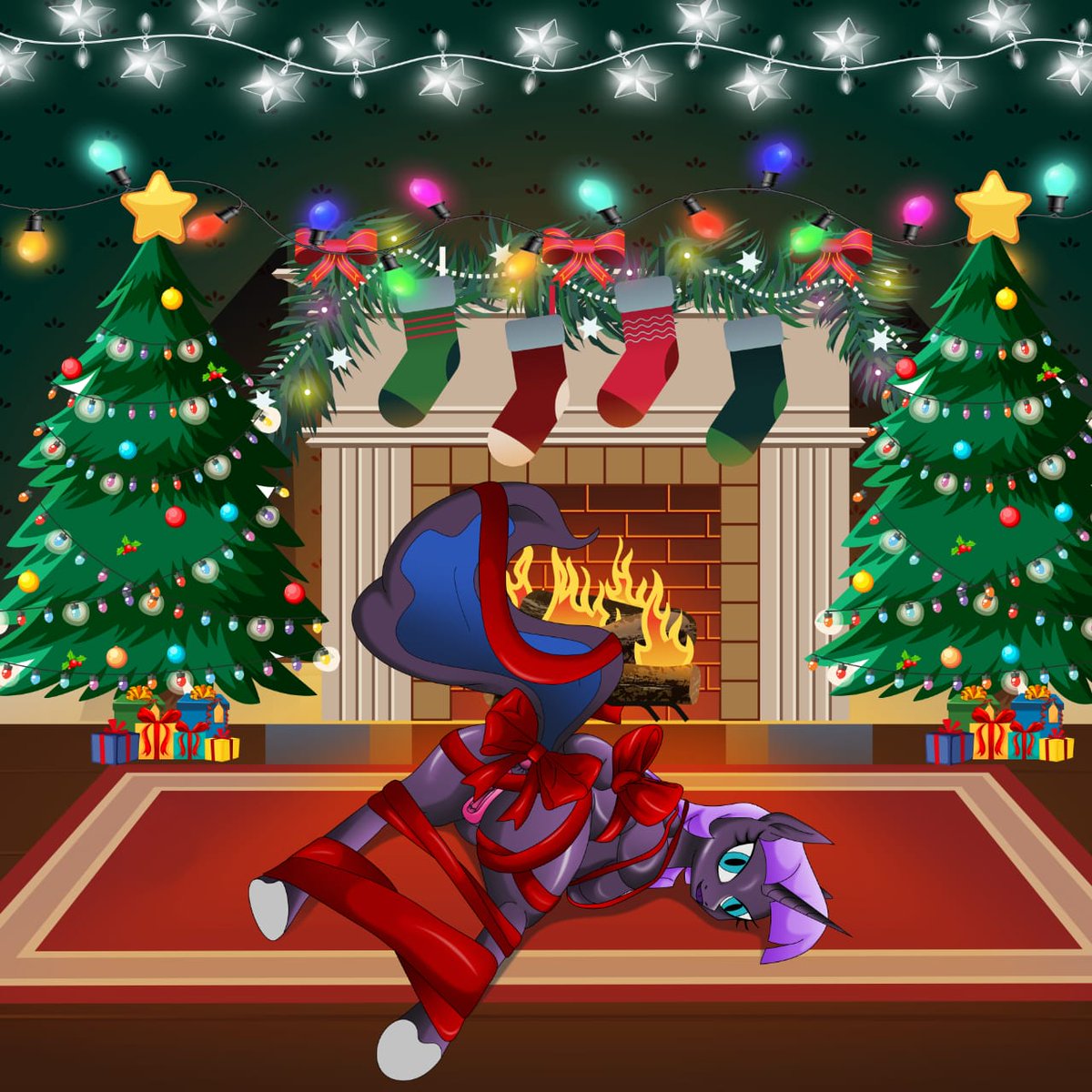 Genny192565's tweet image. Cute pony Christmas art commission for my new friend thanks for your chance ^^ 
Christmas slot&apos;s are open now 🩵
#mlp #pony #chrismas