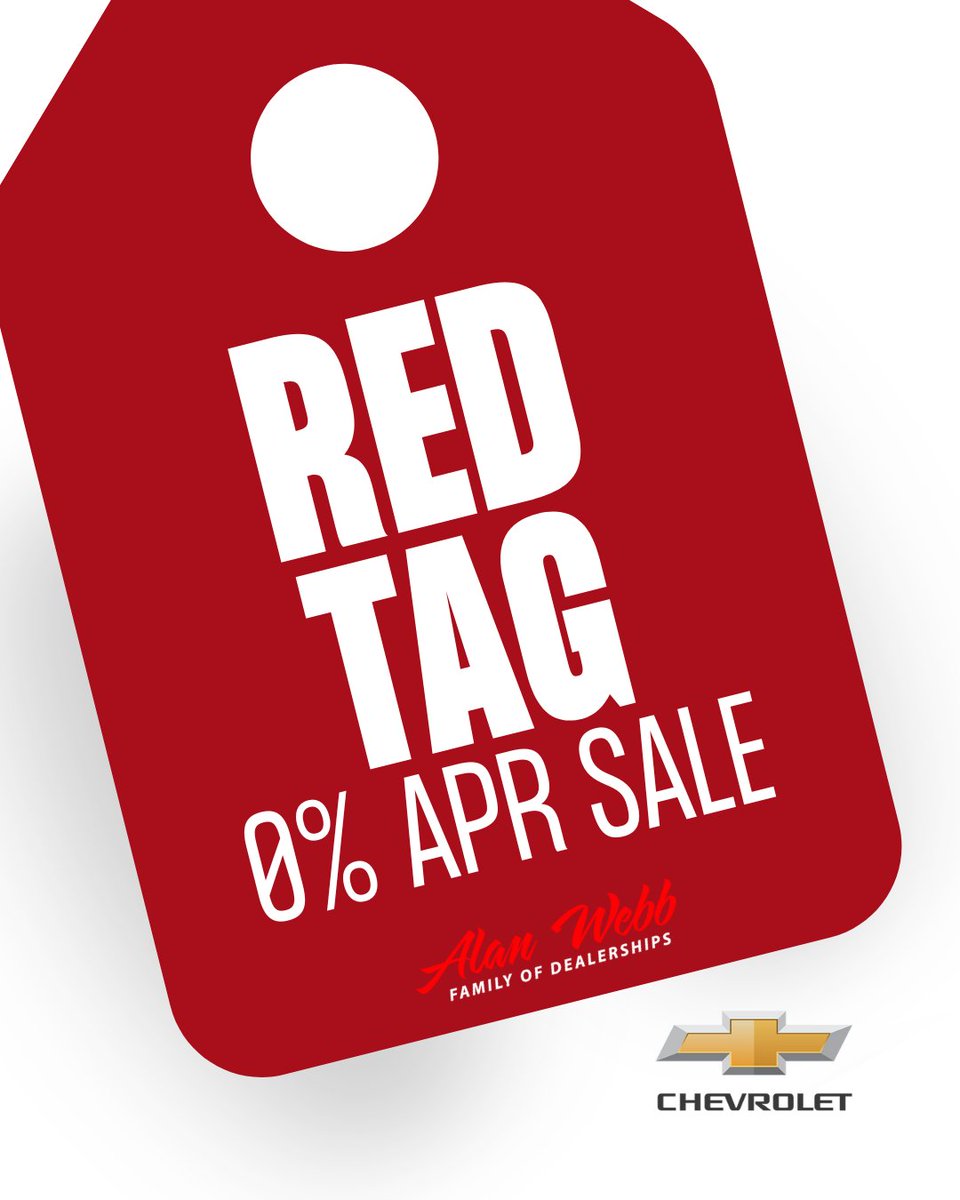 ChevyWebb's tweet image. Chevy’s **RED TAG SALE** is officially live! 🔴
Take advantage of **0% APR for well-qualified buyers** 🚗💨

📍 3712 NE 66th Ave, Vancouver, WA
📞 (360) 574-1131

#AlanWebbChevrolet #ChevyDeals #ChevyFamily #CarGoals #TruckNation #PNWCarCulture #CarTokCommunity #TrendingNow