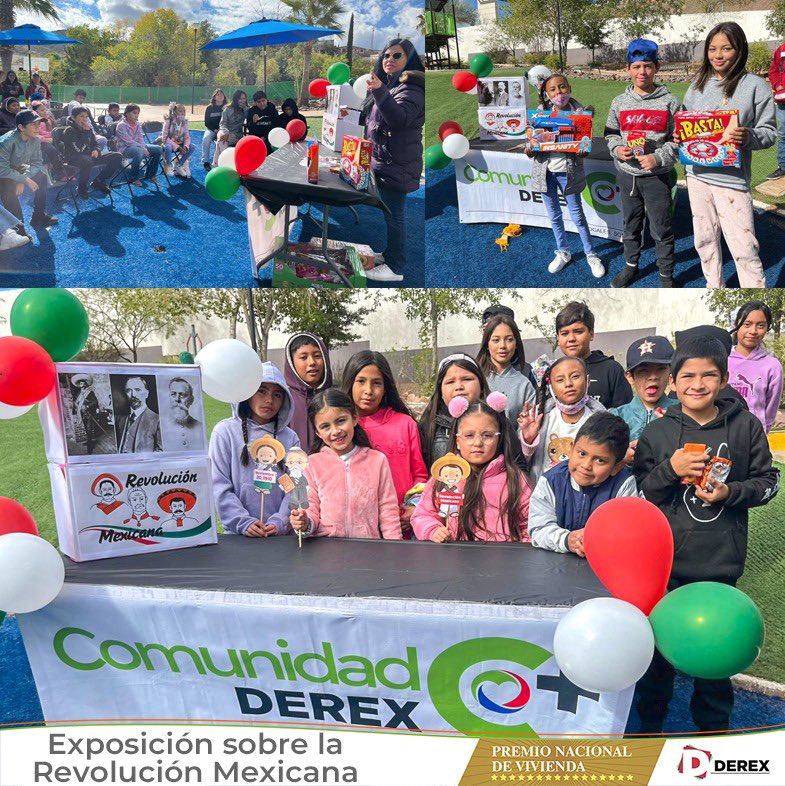 Transmitimos el #AmorPorMéxico 🇲🇽 a nuestros residentes, realizamos un taller para comentar datos históricos sobre la Revolución Mexicana.
¡Tuvimos trivias y premios para los niños y niñas de Serena Nogales!.

#ActividadComunitaria #TejidoSocial
#ComunidadesDerexC+