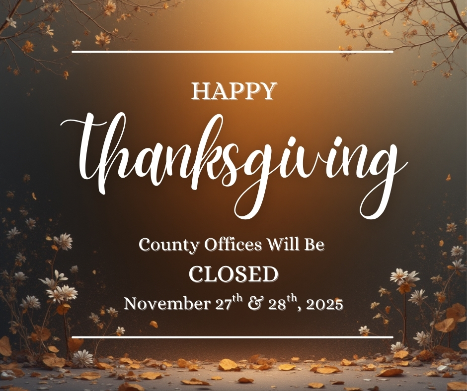 DelNorteCounty's tweet photo. In observance of the Thanksgiving holiday, County offices will be closed this Thursday, November 27th, and Friday, November 28th. We extend our wishes for a safe and happy holiday to all our residents and visitors. https://t.co/EjiMdLcsDO