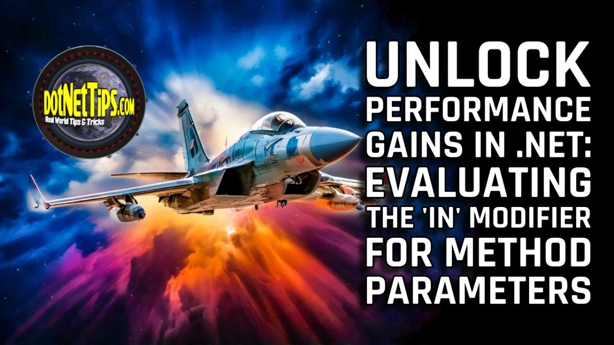 realDotNetDave's tweet image. 🚀 Explore C# 7.2&apos;s &apos;in&apos; keyword! Learn about its performance impact on method parameters, ensuring reference treatment. Check out the example and dive into enhanced performance. dotnettips.wordpress.com/2025/03/21/unl…
#MVPBuzz #dotnet #CodePerformance