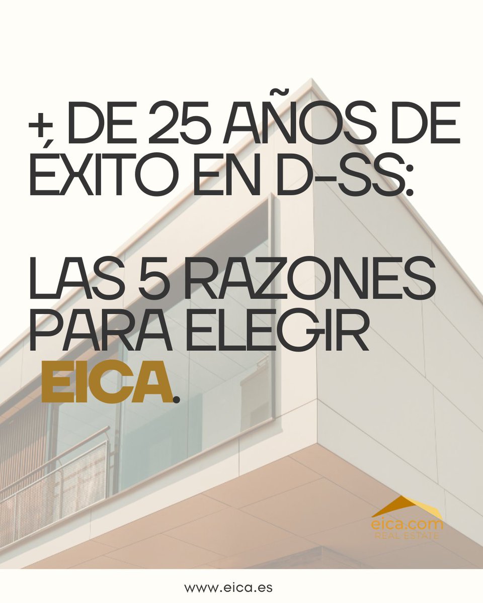 EicaInmob's tweet image. Si buscas #Comprar #Vender o #Alquilar en #Donostia #SanSebastián, el éxito de tu operación depende de elegir la #Inmobiliaria adecuada. En #Eicate ofrecemos cinco pilares que marcan la diferencia.

eica.com

#LuxuryRealEstate #AsesoresInmobiliarios