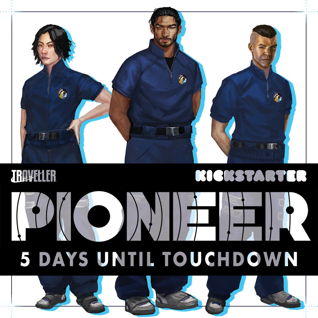 MongoosePub's tweet image. The Pioneer RPG Kickstarter is getting ready for touchdown this Saturday!

kickstarter.com/projects/mongo…

Explore the Solar System, literally going where no one has gone before, and push the boundaries of discovery and science!

#ttrpg #TravellerRPG