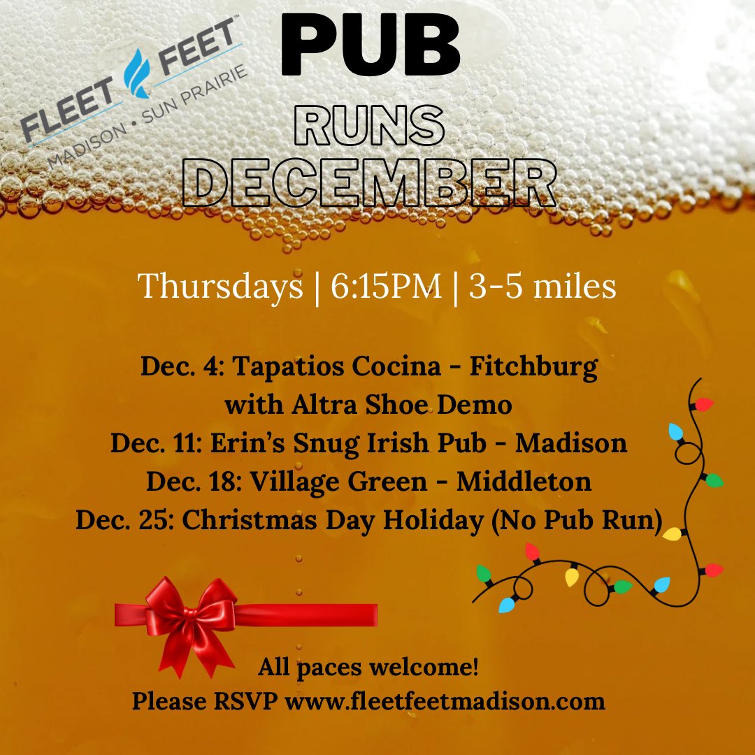 Join us for our free December pub runs! 🍺