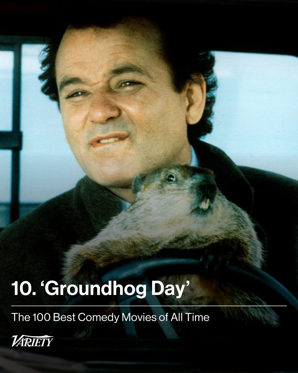 Variety's tweet photo. The 100 Greatest Comedy Movies of All Time: #GroundhogDay

Great comedy often emerges from conflict. The making of “Groundhog Day” was, by all accounts, short on laughs. 

Bill Murray feuded with director Harold Ramis (Murray wanted to make something more philosophical; Ramis refused to compromise the story’s humor and heart), and shooting in Illinois in the middle of winter didn’t lift spirits. Yet what emerged from the misery is one of the most tightly constructed, deliciously twisty and sidesplitting movies ever produced.

Read the full list: https://t.co/t6Tc0dEkut