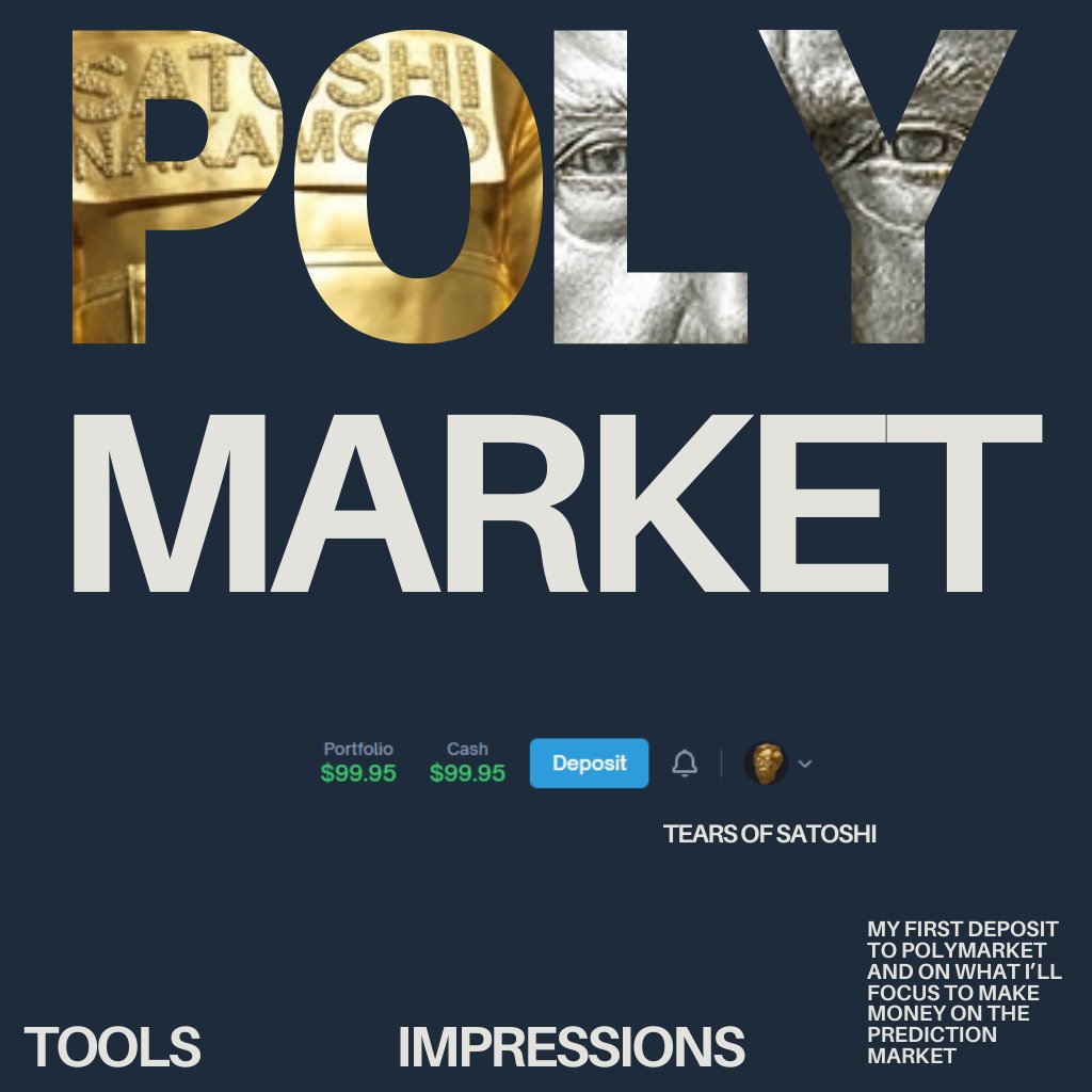 I made my first deposit on <a href="/Polymarket/">Polymarket</a> today: $100 in, $99.95 on the balance.
The missing 0.25% is the platform’s deposit fee, a small reminder that even the entry point has a cost.

Opening the dashboard felt surprisingly similar to opening a new trading terminal years ago:
>