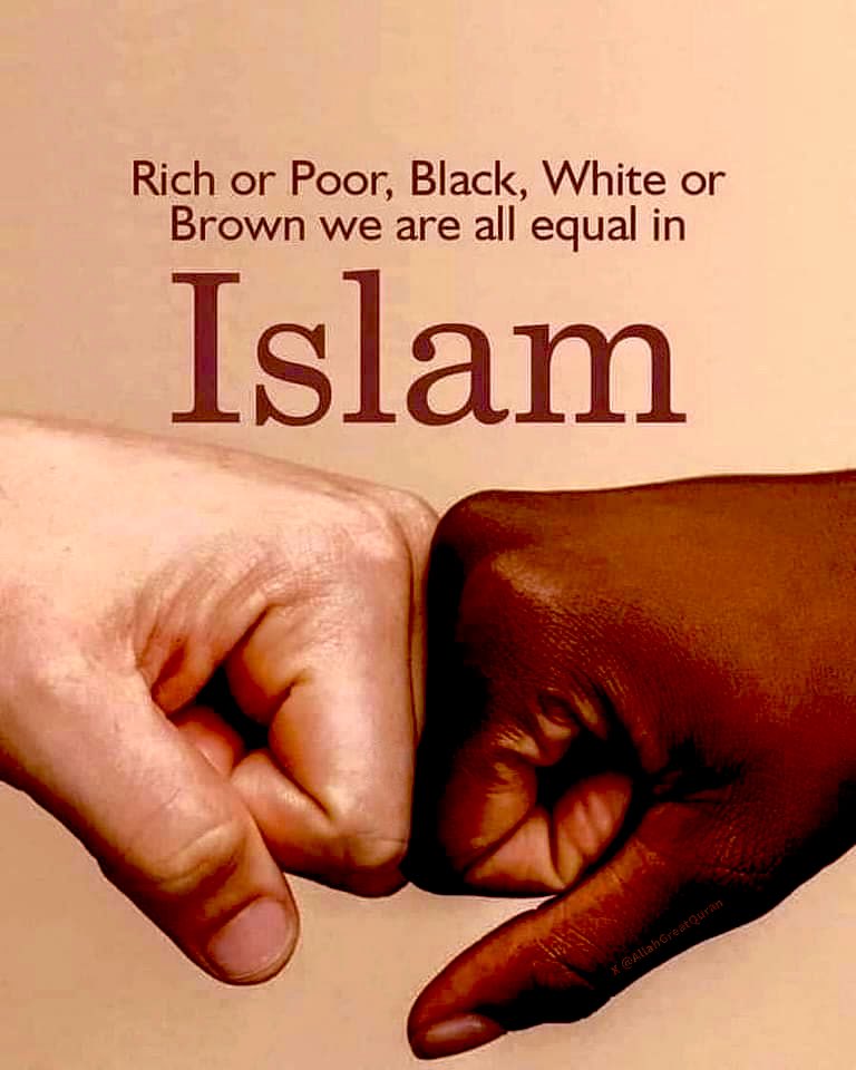 The Prophet Muhammad’s Said:

“No Arab is superior to a non-Arab, and no non-Arab is superior to an Arab; no white person is superior to a black person, nor is a black person superior to a white person except by piety and good actions.”