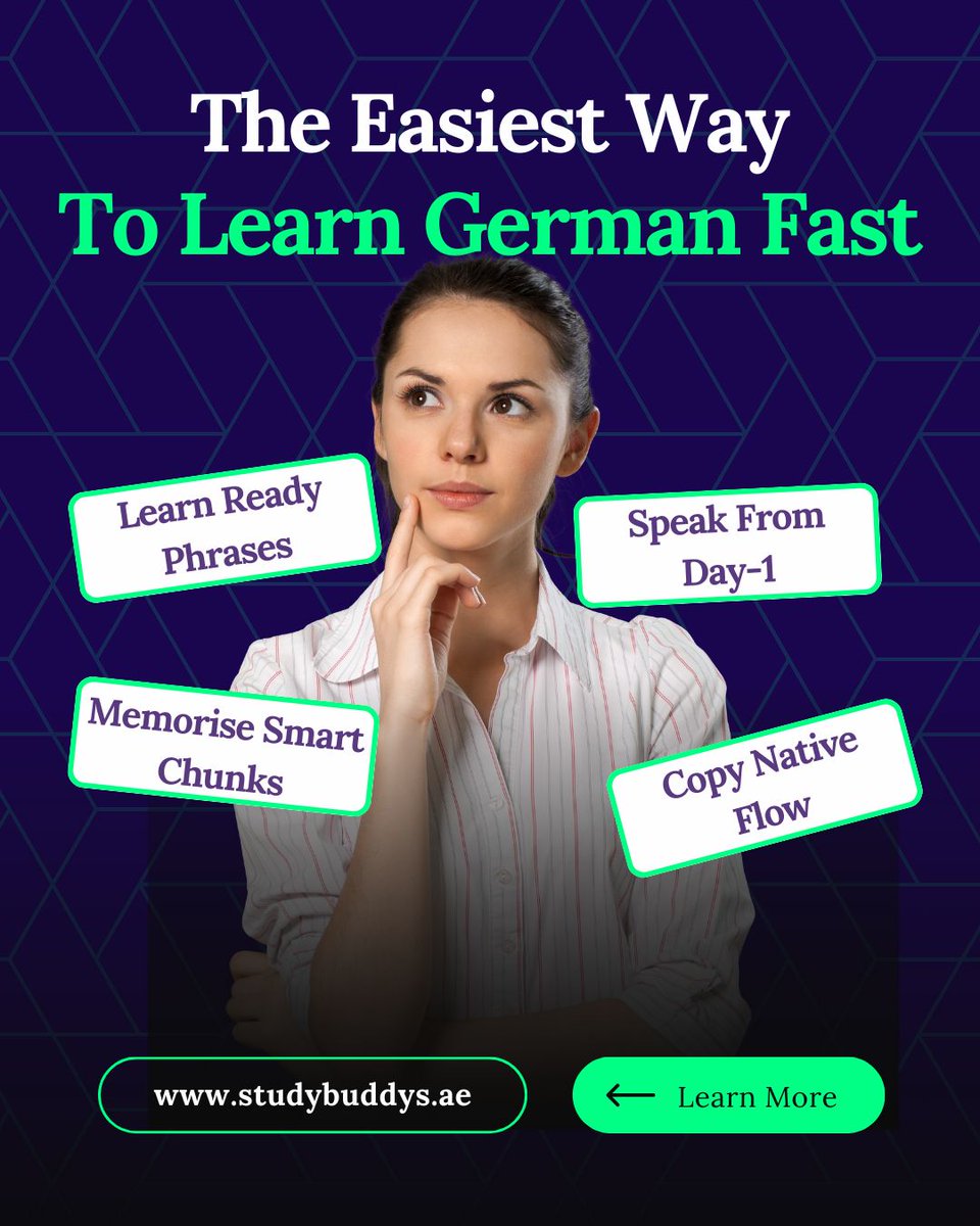 studybuddys_uae's tweet image. Master German faster with strategies that actually work.✅
➡️ Learn more at studybuddys.ae

#germanlanguage #germanspeaking #germancourse #onlinetutoring #speakgerman