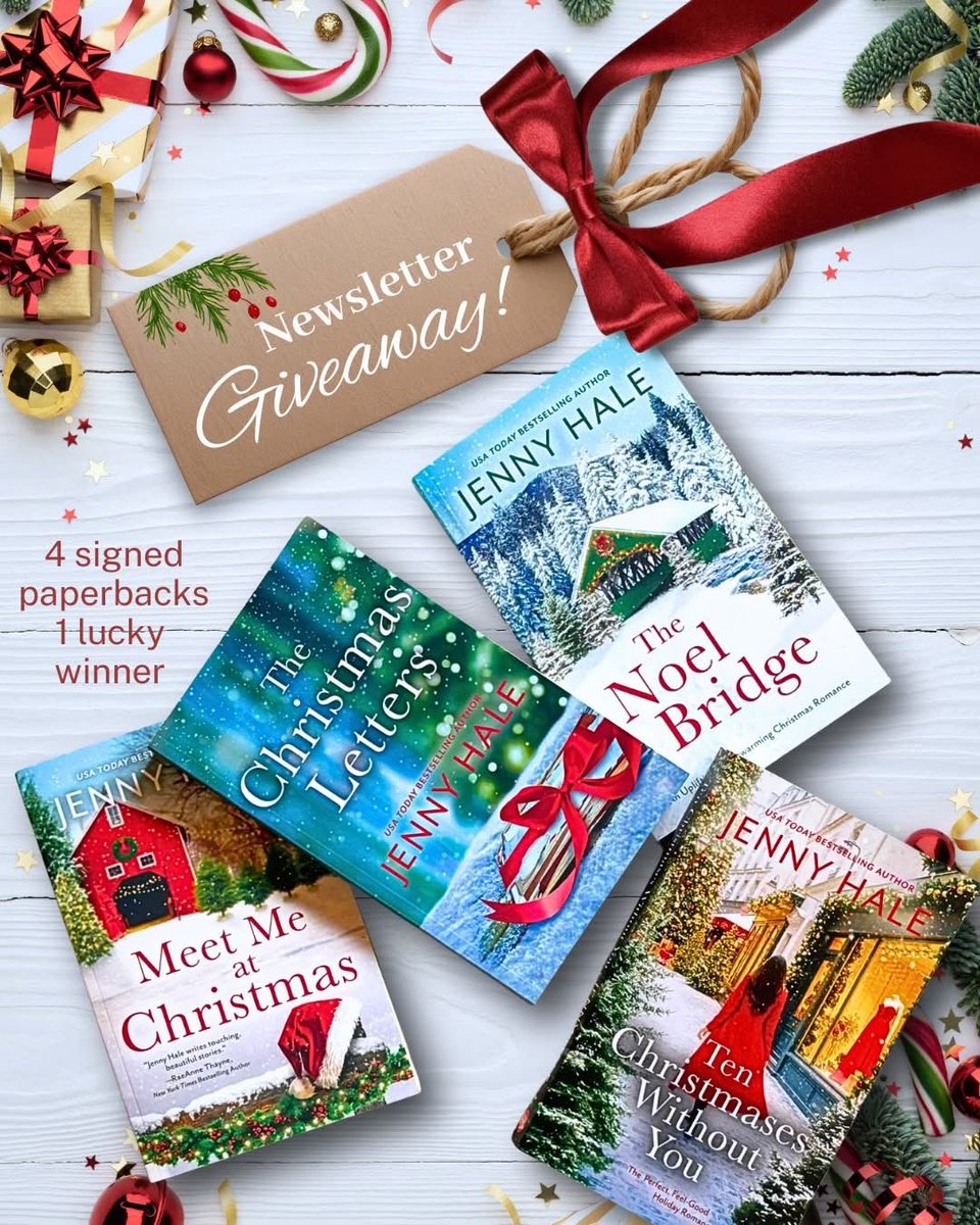 jhaleauthor's tweet image. For all the wonderful people who have signed up for my newsletter, I&apos;m giving away FOUR SIGNED copies of my Christmas books to one lucky subscriber with a Newsletter Giveaway Sweepstakes. You can still sign up! See my Facebook post for official rules!
itsjennyhale.com