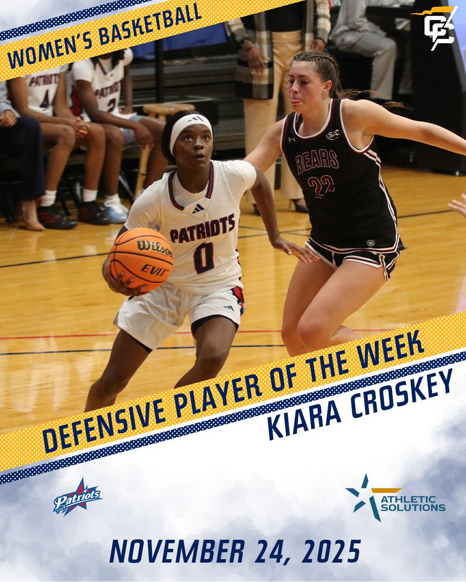 The week2️⃣Conference Carolinas Women's 🏀 Players of the Week presented by <a href="/ath_solutions/">Athletic Solutions</a>!

Player: Kiara Croskey (<a href="/FMUSports/">FMU Sports</a>)
Defensive: Kiara Croskey (Francis Marion)

Learn more at ConferenceCarolinas.com/AthleteAwards

#LeadingTheWay