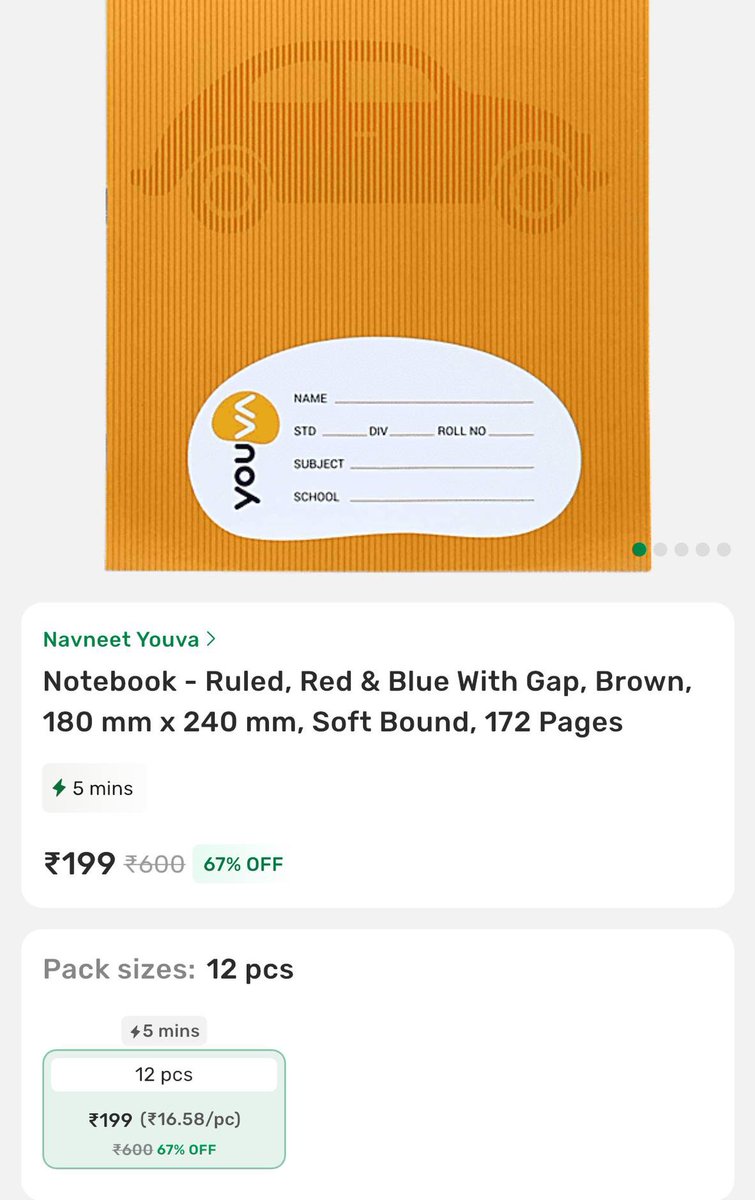 dealztrendz's tweet photo. Bigbasket : 12 Pcs Navneet Youva Premium Quality Notebooks for ₹199

https://t.co/COaAIjs4X3

Check for your location https://t.co/Oi6xZsBttS