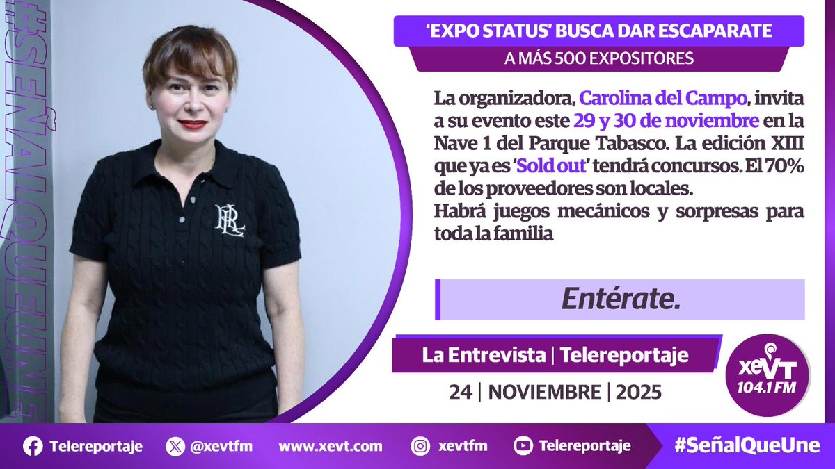 xevtfm's tweet image. #LaEntrevista 🎙️ ‘Expo Status’ 🛍️ busca dar escaparate a más 500 expositores

📲youtube.com/watch?v=5UkhEh…