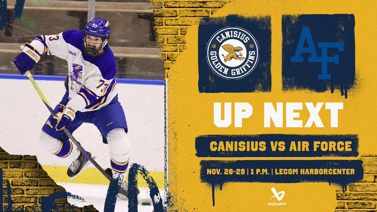 UP NEXT | The #Griffs entertain <a href="/Atlantic_Hockey/">Atlantic Hockey America</a> foe Air Force in a Thanksgiving Weekend series <a href="/Harborctr/">LECOM Harborcenter</a> 

🎟️ - tinyurl.com/bbkdffbr