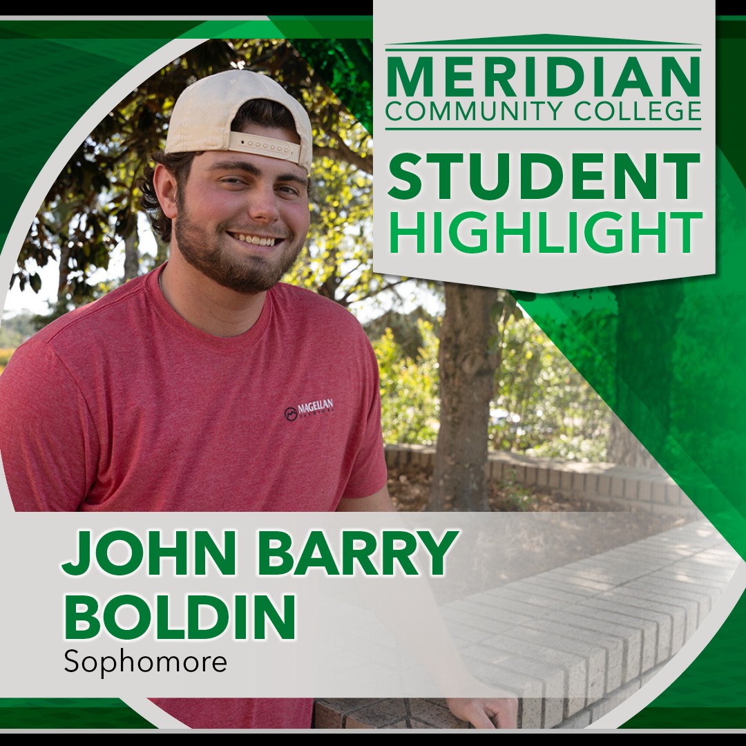 STUDENT SPOTLIGHT: JOHN BARRY BOLDIN. Nineteen-year-old MCC student John Barry Boldin has his sights set on a future in pharmaceutical sales, a career he plans to pursue after transferring to the USM.

🔗  meridiancc.edu/news

#MccEagles #FindYourWings
