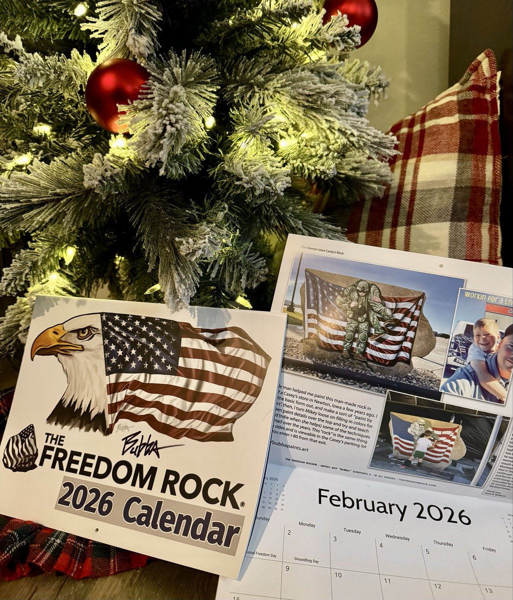 🇺🇸🎄May your season be filled with faith, family, and freedom.

Looking for a meaningful Christmas gift for the Veterans and Patriotic Americans in your life? The 2026 Freedom Rock® Calendar is here — featuring powerful new murals and stories that honor America’s heroes all year