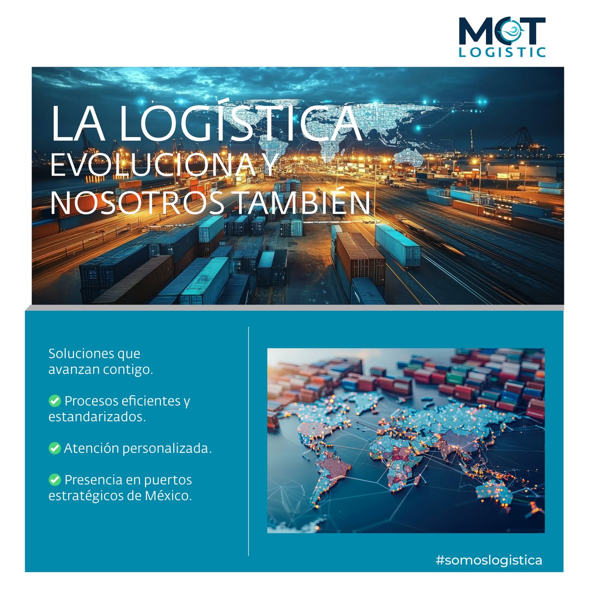 📦🌎 En MCT Logistic trabajamos con visión de futuro.

Nuestros procesos, servicios y operación se adaptan al crecimiento de tu empresa, manteniendo siempre la agilidad, seguridad y precisión que tu carga necesita.

📍 Más que logística: un aliado para tu crecimiento.