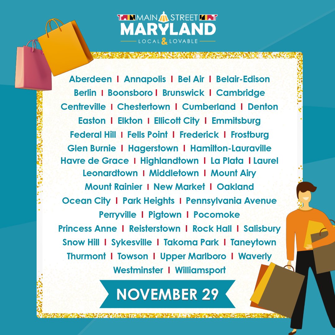 Grab your shopping bags and hit Maryland’s vibrant Main Streets this Small Business Saturday! 🛍️ On November 29, our downtowns come alive with unique shops, handcrafted goods, and one-of-a-kind finds you won’t get from big-box stores. Shop small, shop Maryland Main Streets!