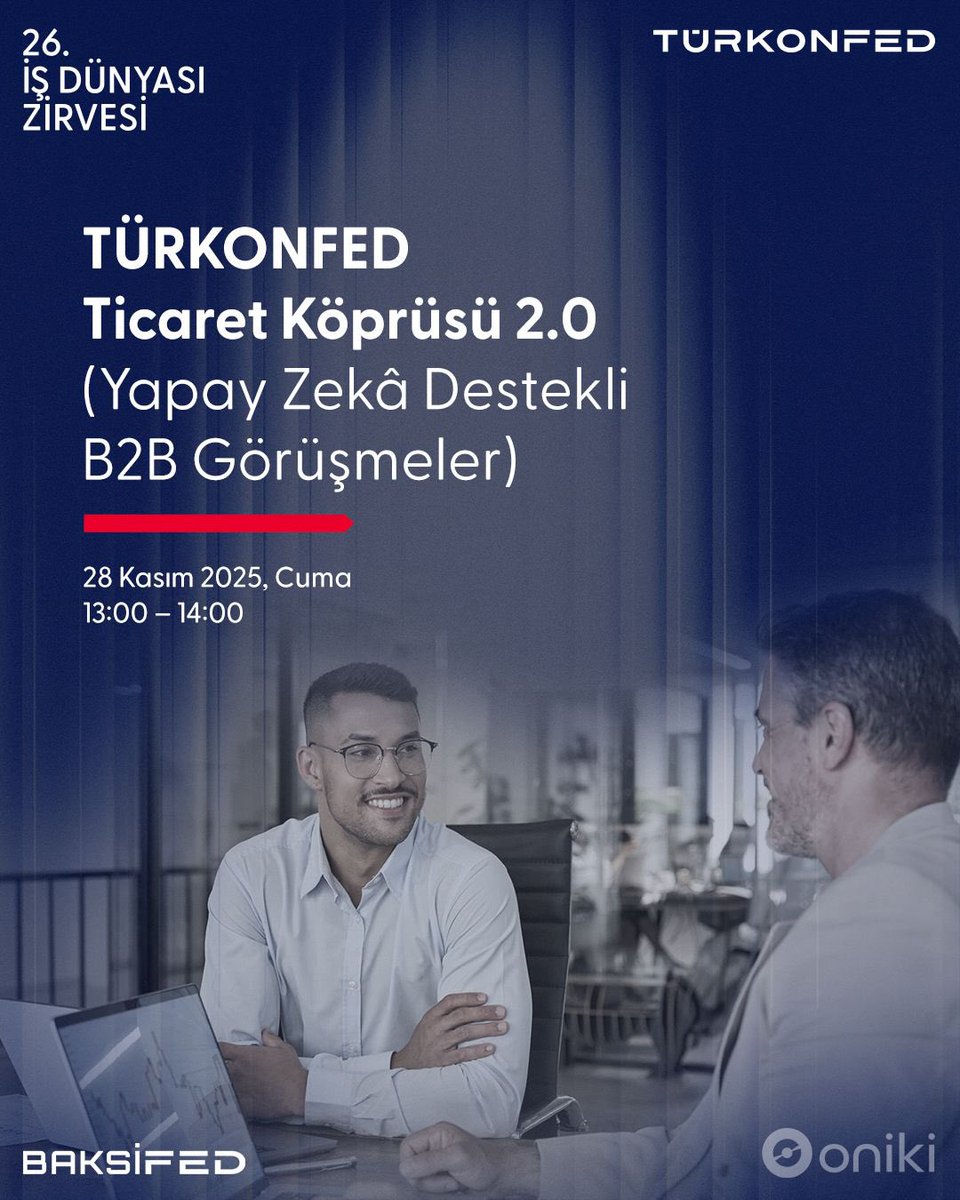 TÜRKONFED’in iş dünyasını yeni nesil teknolojilerle buluşturan Ticaret Köprüsü 2.0 programında, Oniki altyapısıyla gerçekleşecek yapay zeka destekli eşleştirmelerle şirketler arası iş birliği fırsatları bir araya geliyor.

Katılımcılar, ihtiyaçlarına en uygun firmalarla birebir