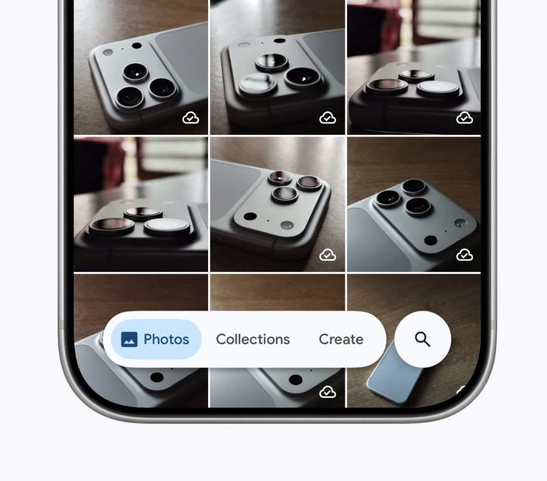 app_settings's tweet image. the Google Photos app on iPhone now has this extremely cursed tab bar that combines Liquid Glass and Material UI 💀