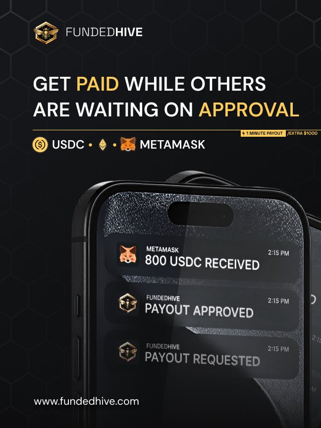 PEMZIFX's tweet image. While other firms make you wait 48 hours or even weeks  for a manual payout approval

@FundedHive pays you within 1 minute of your request. And if we fail to pay in under 60 seconds, we add an extra $1000 to your payout.
fundedhive.com/?ref=GQPNZ5VGIA