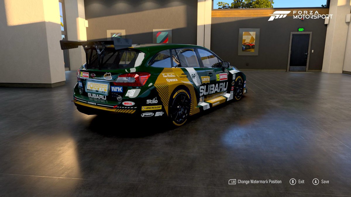 AD_LiveryDesign's tweet image. Recent commission I made in @ForzaMotorsport on the @subaru_usa Levorg touring car. Based on the white green pink livery from the Subaru legacy, reimagined in a new way.

GT: Andrew9565