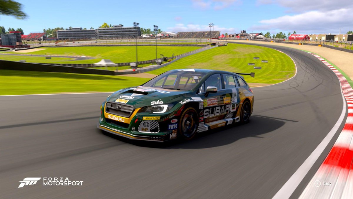 AD_LiveryDesign's tweet image. Recent commission I made in @ForzaMotorsport on the @subaru_usa Levorg touring car. Based on the white green pink livery from the Subaru legacy, reimagined in a new way.

GT: Andrew9565