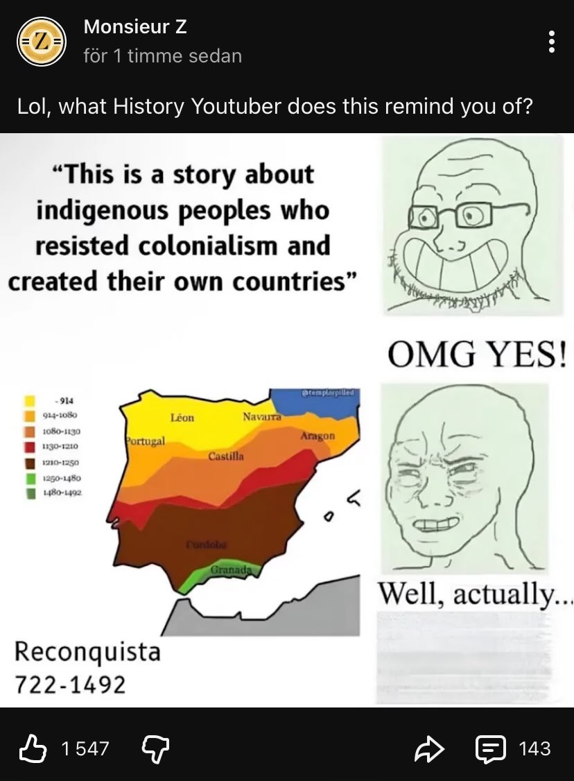 Who tells this historically illiterate American that most Muslims expelled during the Reconquista were native to the Iberian Peninsula?

So Wdym “indigenous peoples resisting colonialism”?